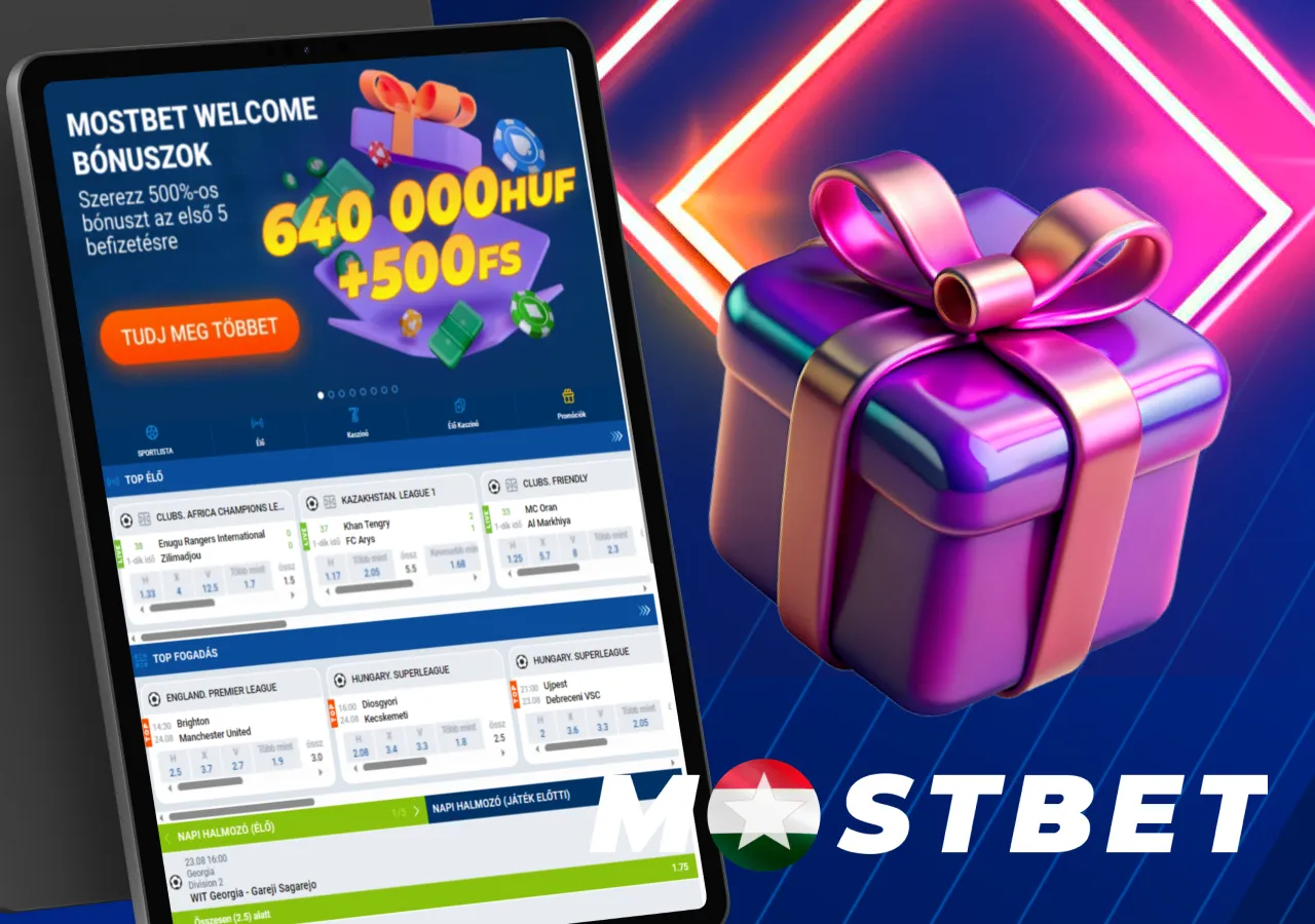 Nagy üdvözlő bónusz az új játékosoknak a Mostbet Magyarországtól