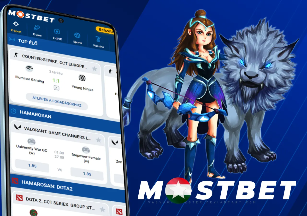 a játékosok kedvenc játékaikat az e-sport szekcióban találhatják meg